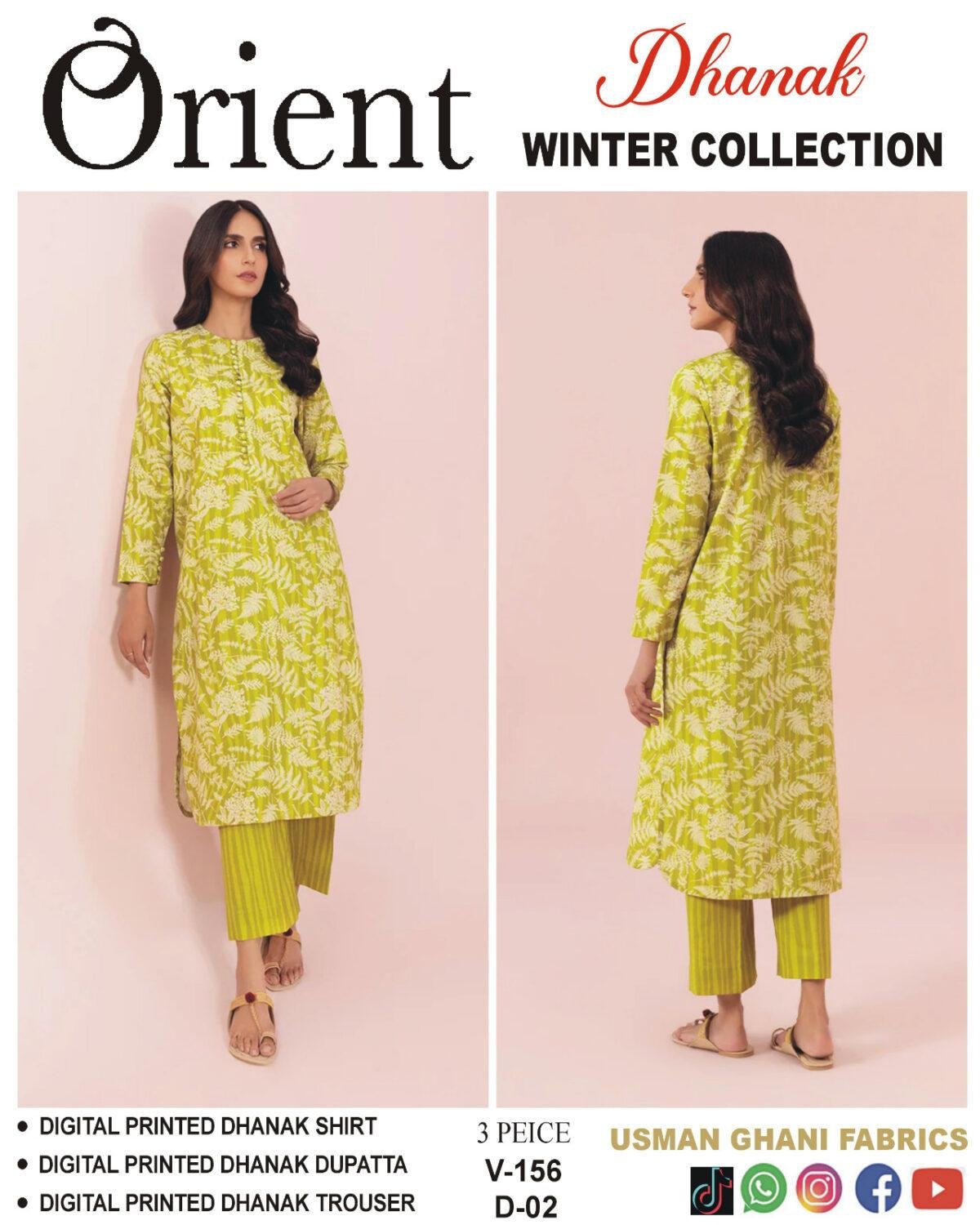 Orient Dhanak Digital Printed 3Piece