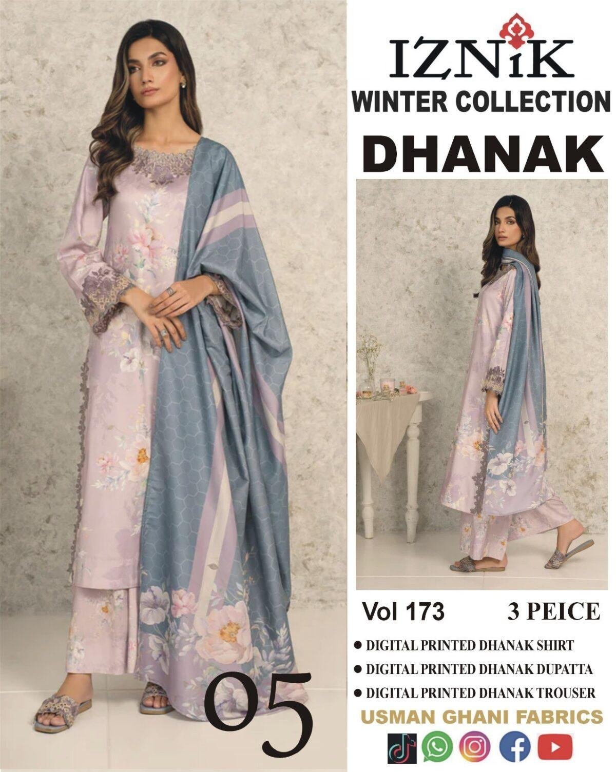 Iznik Digital Printed Dhanak